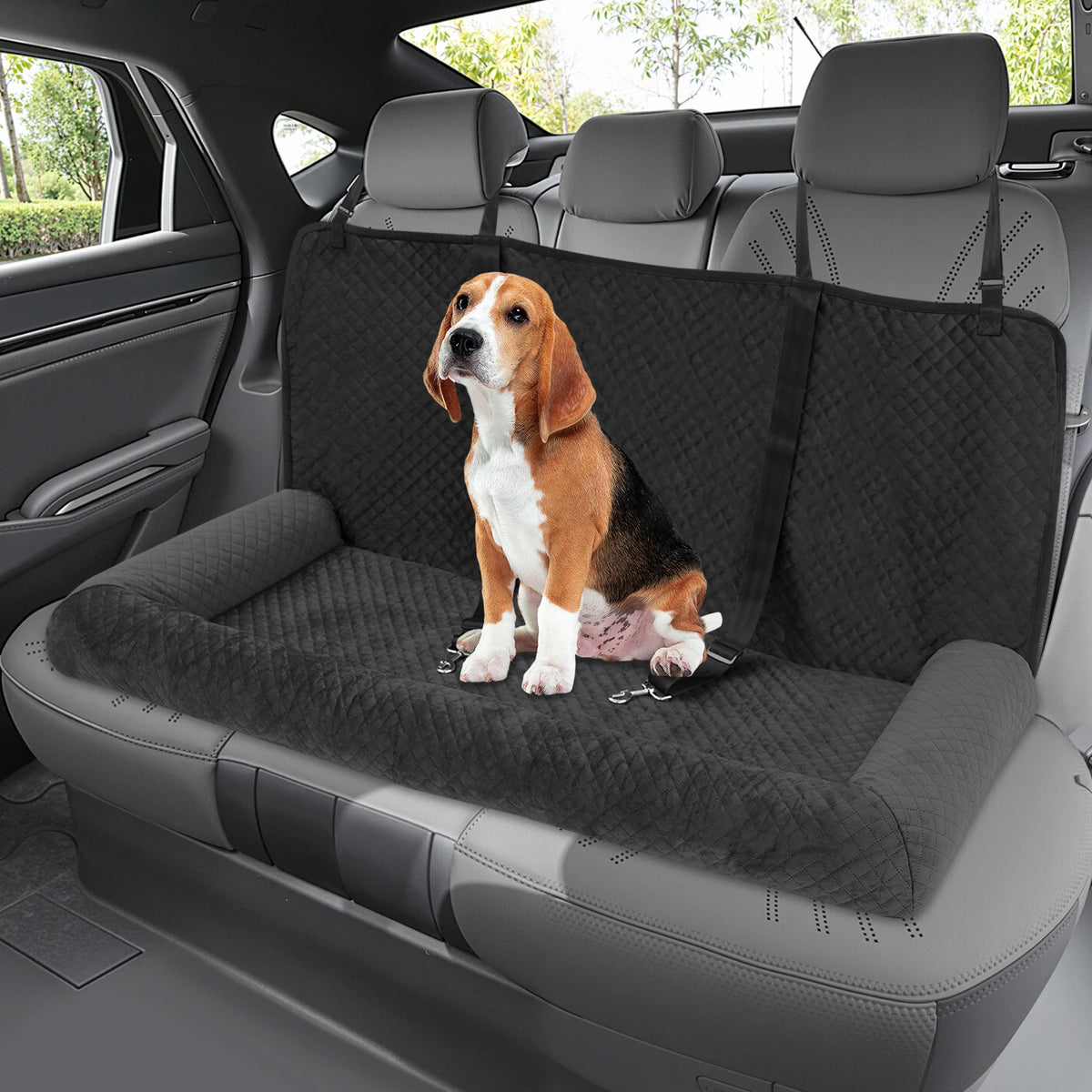 Elevated dog car seat bed