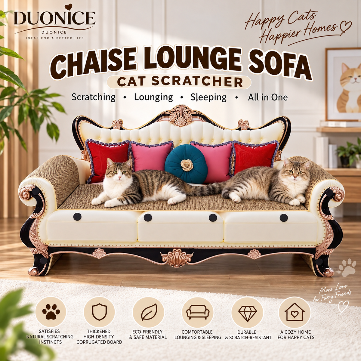 Sofa-Shaped Cat Scratcher & Lounge -Free Shipping
