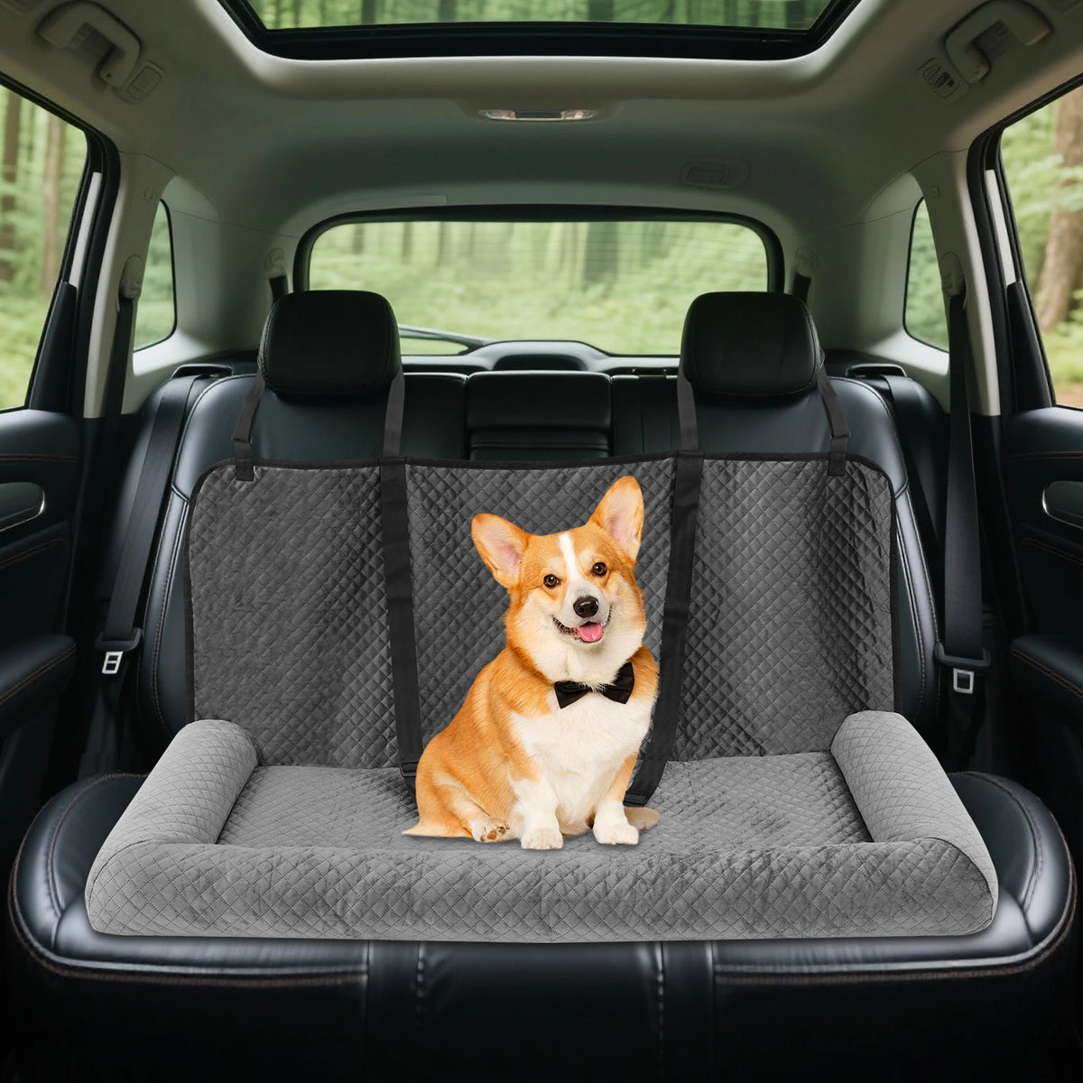 Elevated dog car seat bed