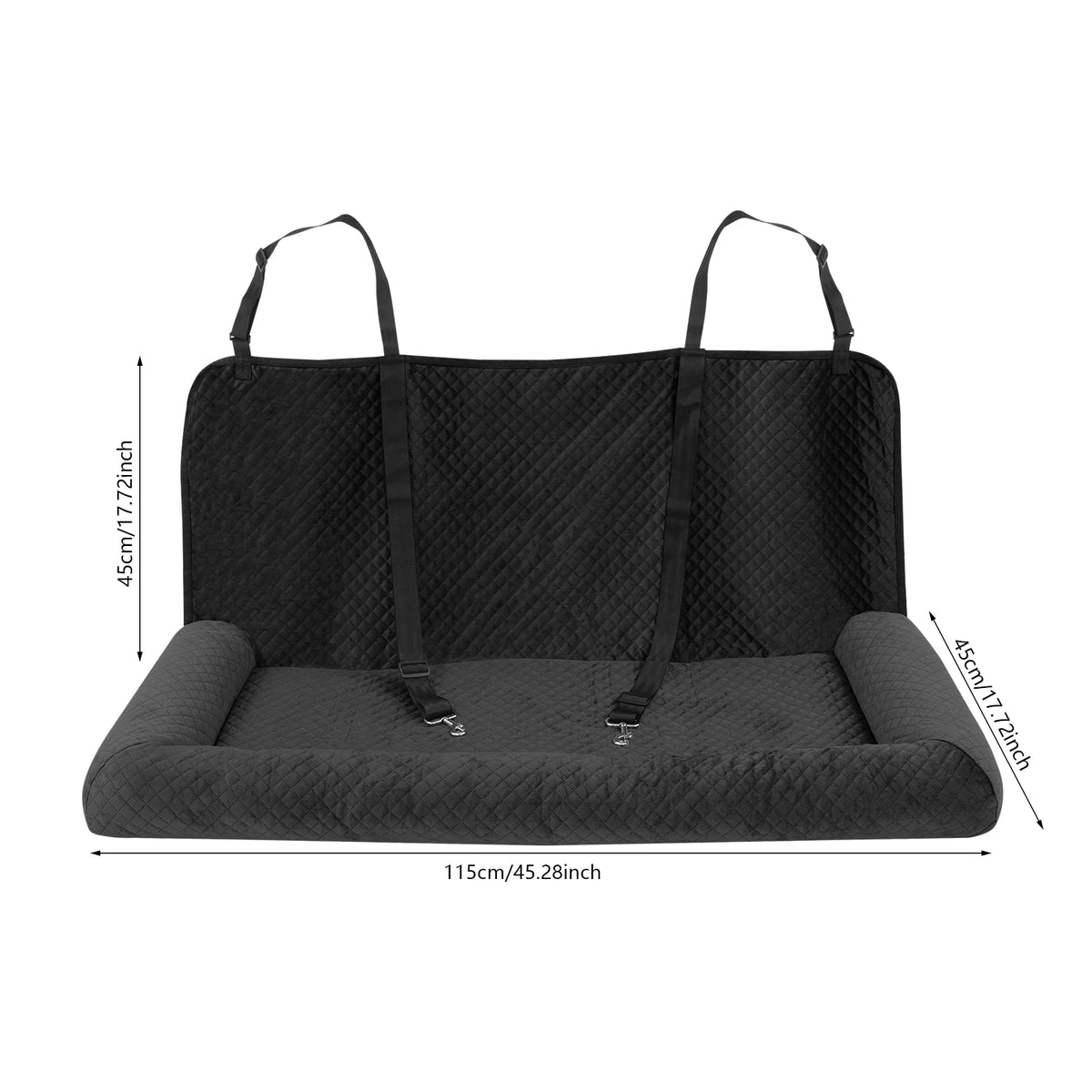 Elevated dog car seat bed