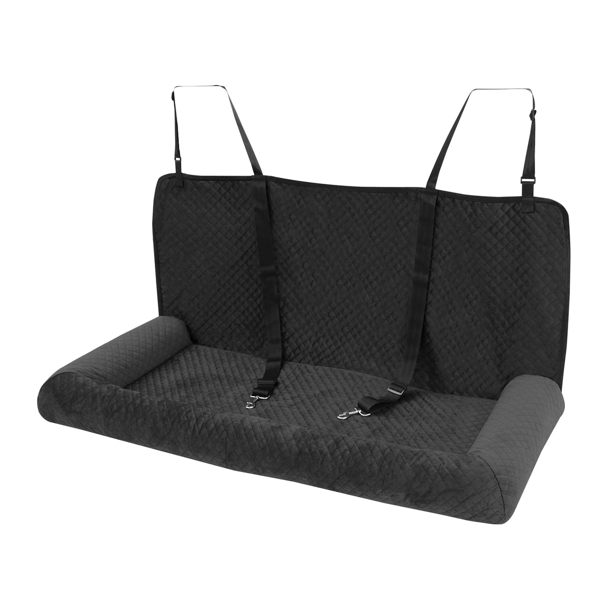 Elevated dog car seat bed